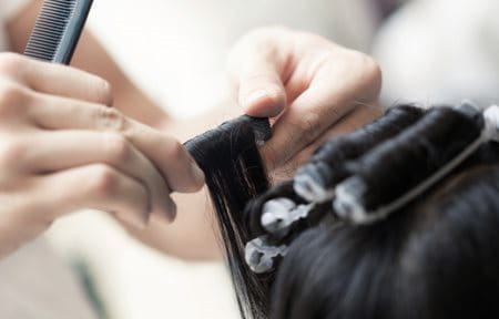 Hairdresser at work